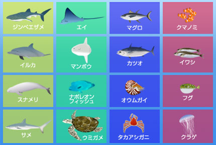 魚介類を16グループに分類