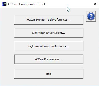 XCCam Configuration Tool 画面