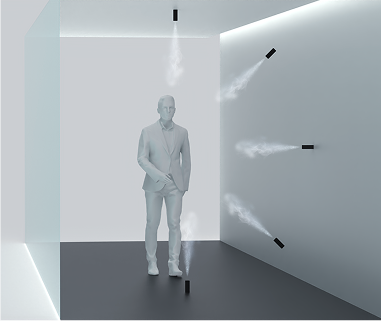 Grid Scentがさまざまな角度に設置されている様子