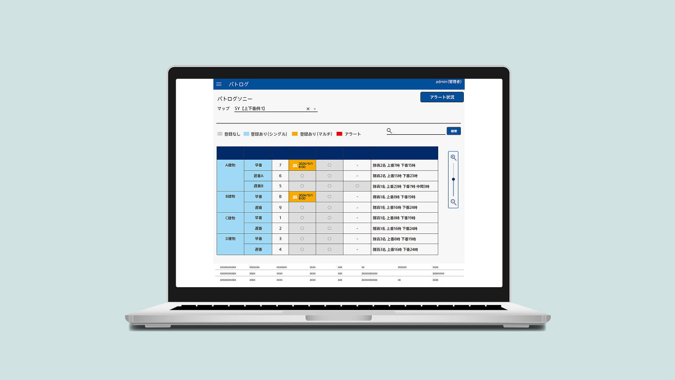 モニタリング画面が表示されたPCの写真