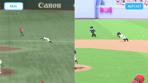 実際の試合映像との比較の画像