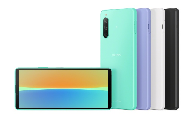 スマートフォン『Xperia 10 IV』（左からミント、ラベンダー、ホワイト、ブラック）