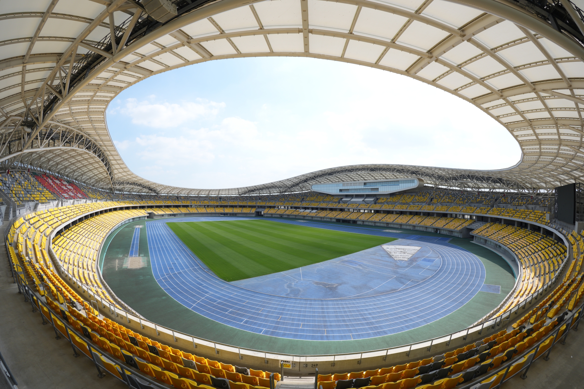 Interior view of stadium with field and seating Click to open modal