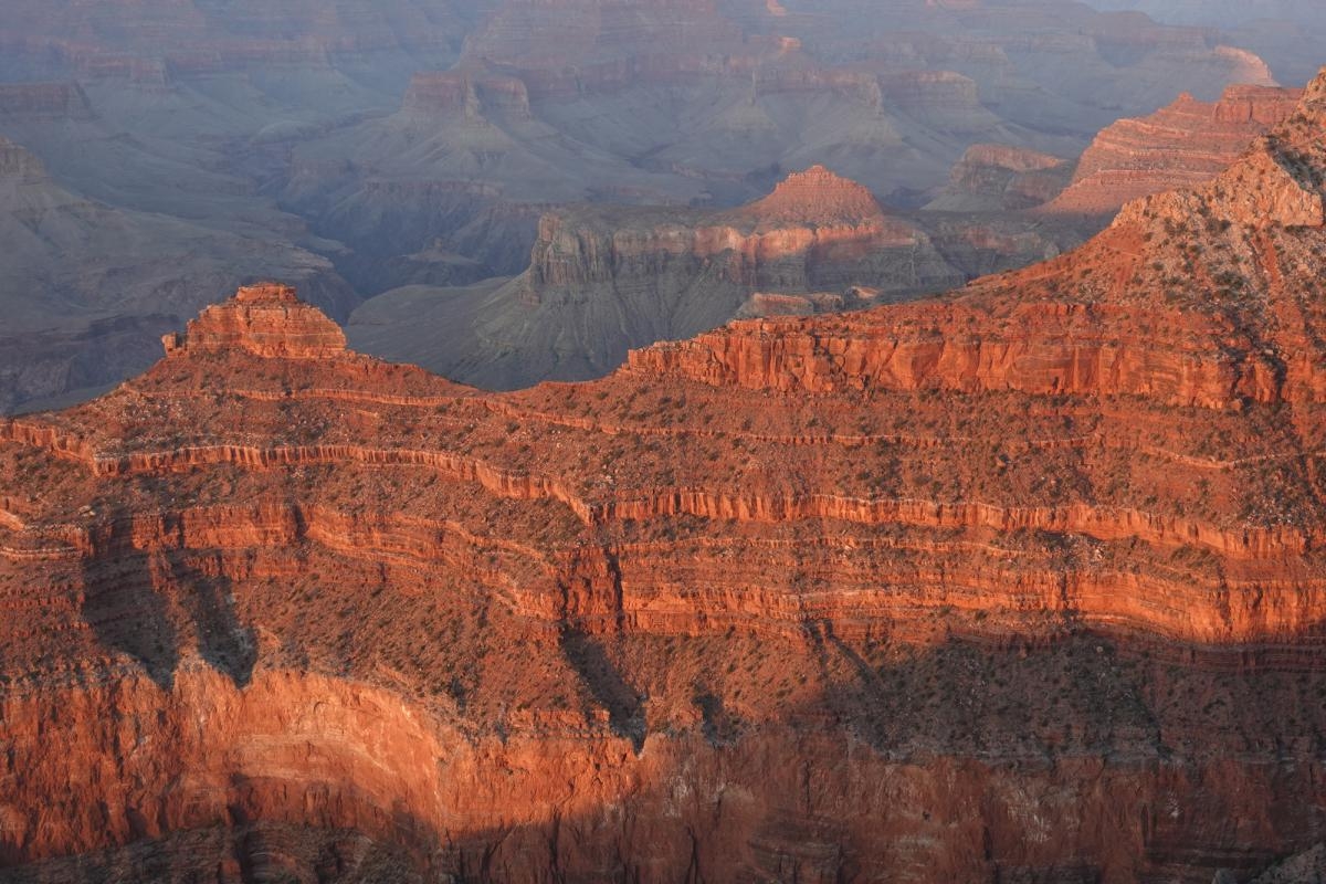 Sandstone cliffs with visible strata (Grand Canyon, US) Click to open modal