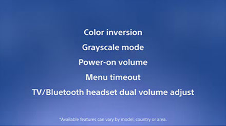 Image: Menu of BRAVIA’s accessibility (user support) features