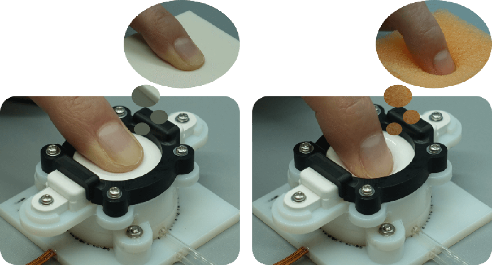 Development Image of a pneumatic (air pressure-based) haptic presentation technique