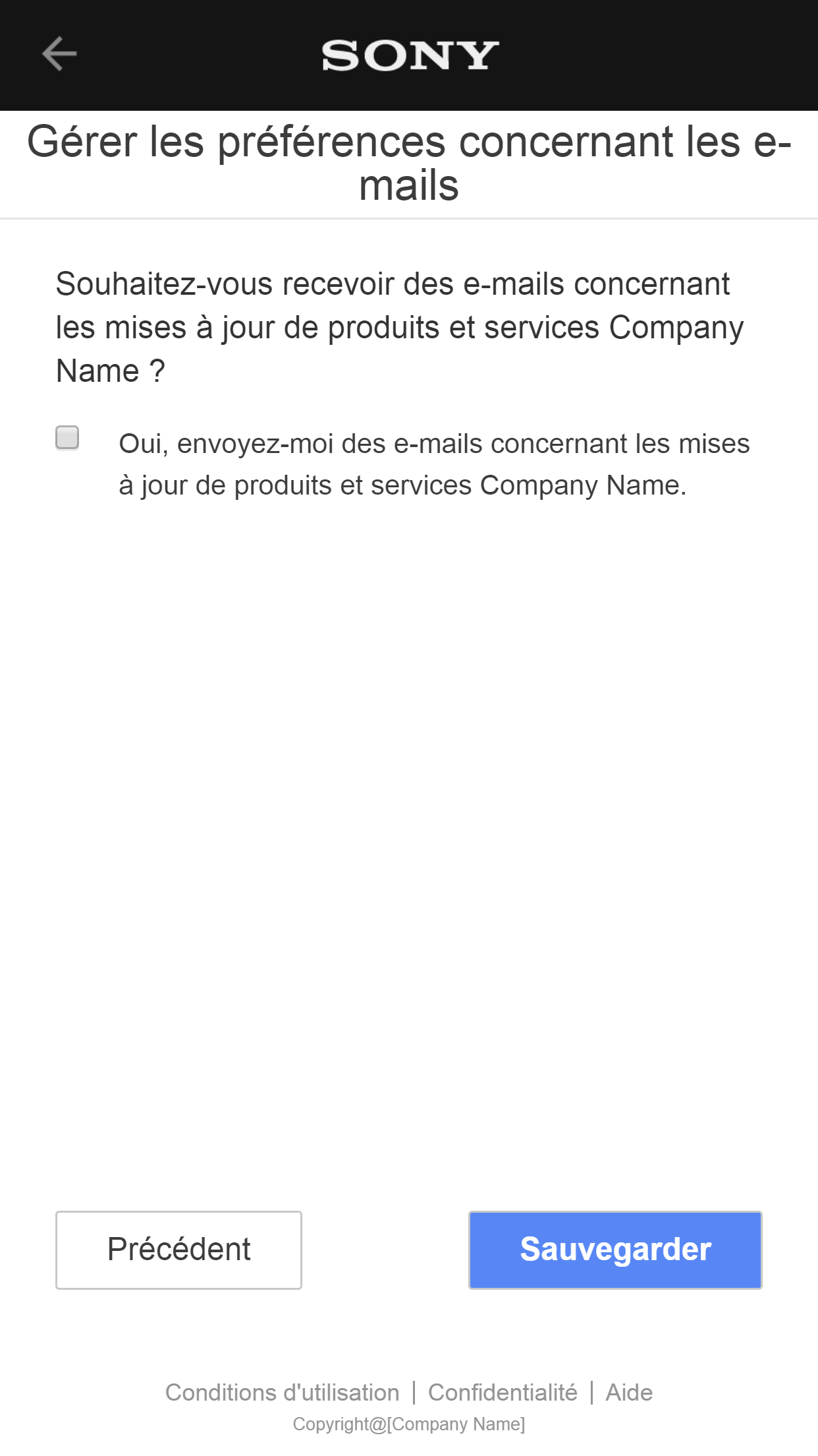 Manage email preferences