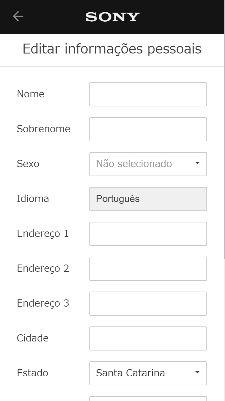 Edit personal information