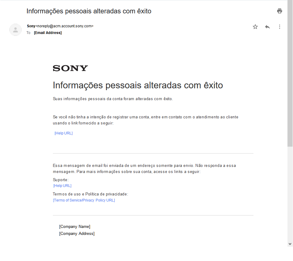 Personal information changed successfully