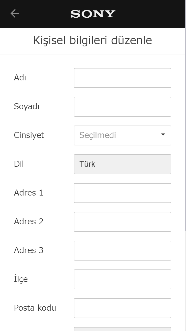 Edit personal information