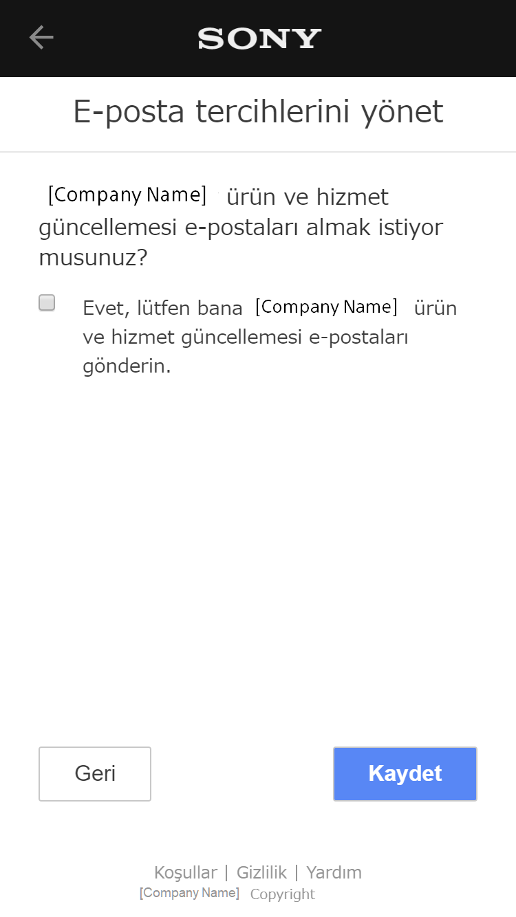 Manage email preferences