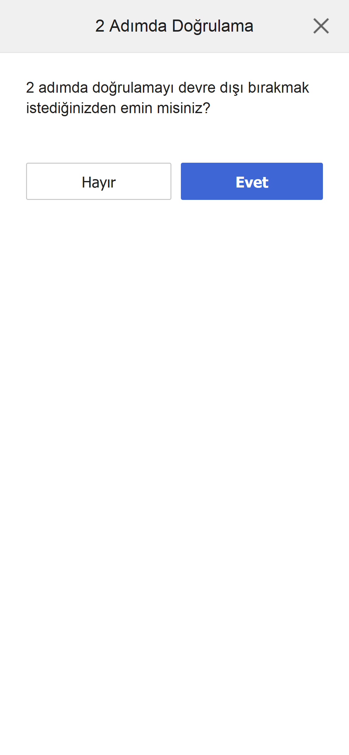 2-Step Verification invalidate confirmation