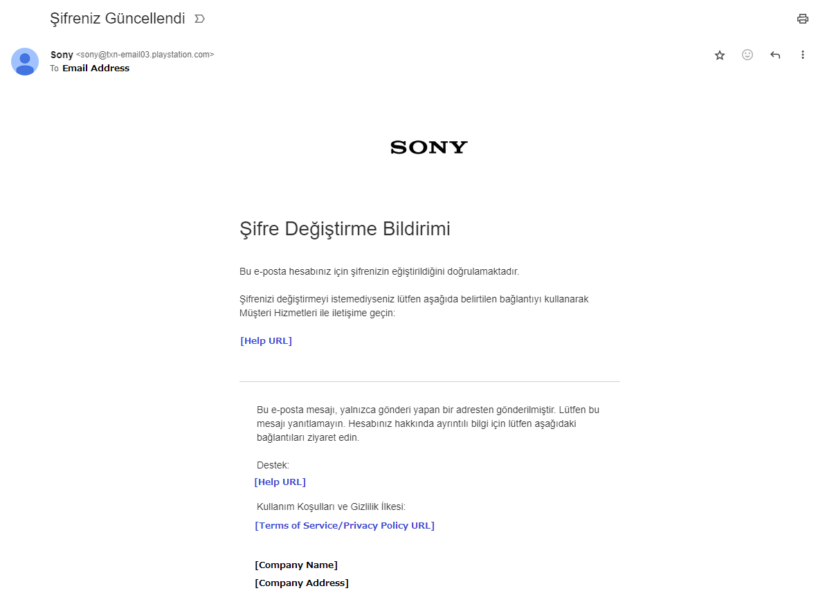 Password Change Notification