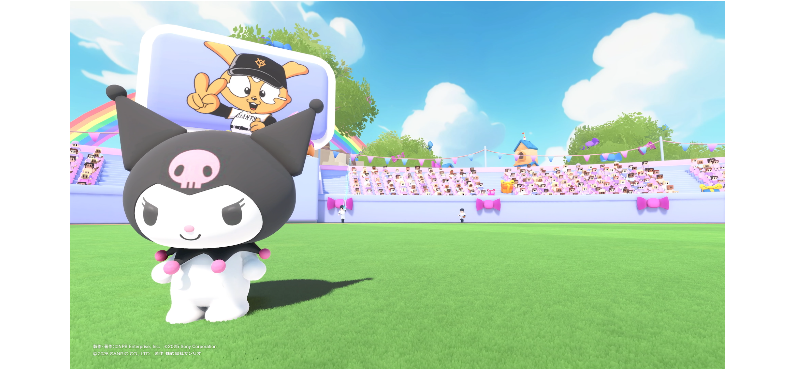 クロミがいる球場のモニターにジャビットが映るイメージ画像